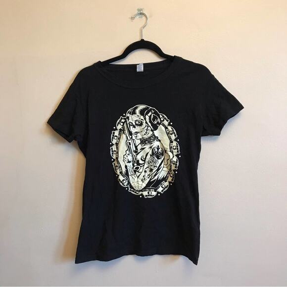 Vintage XL Tultex Star Wars Princess Leah short sleeve t-short black - Picture 1 of 5